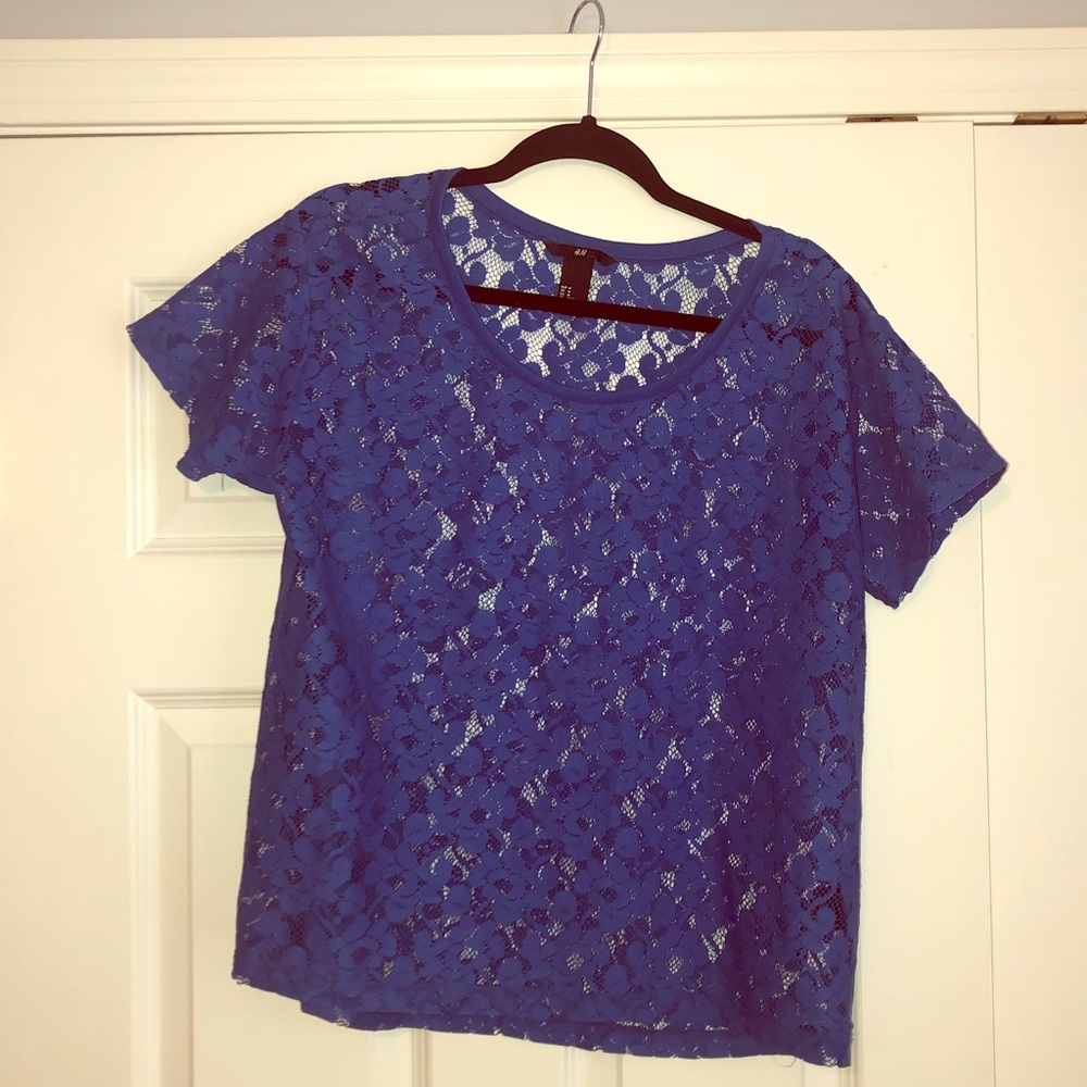 H&M lace short sleeve top